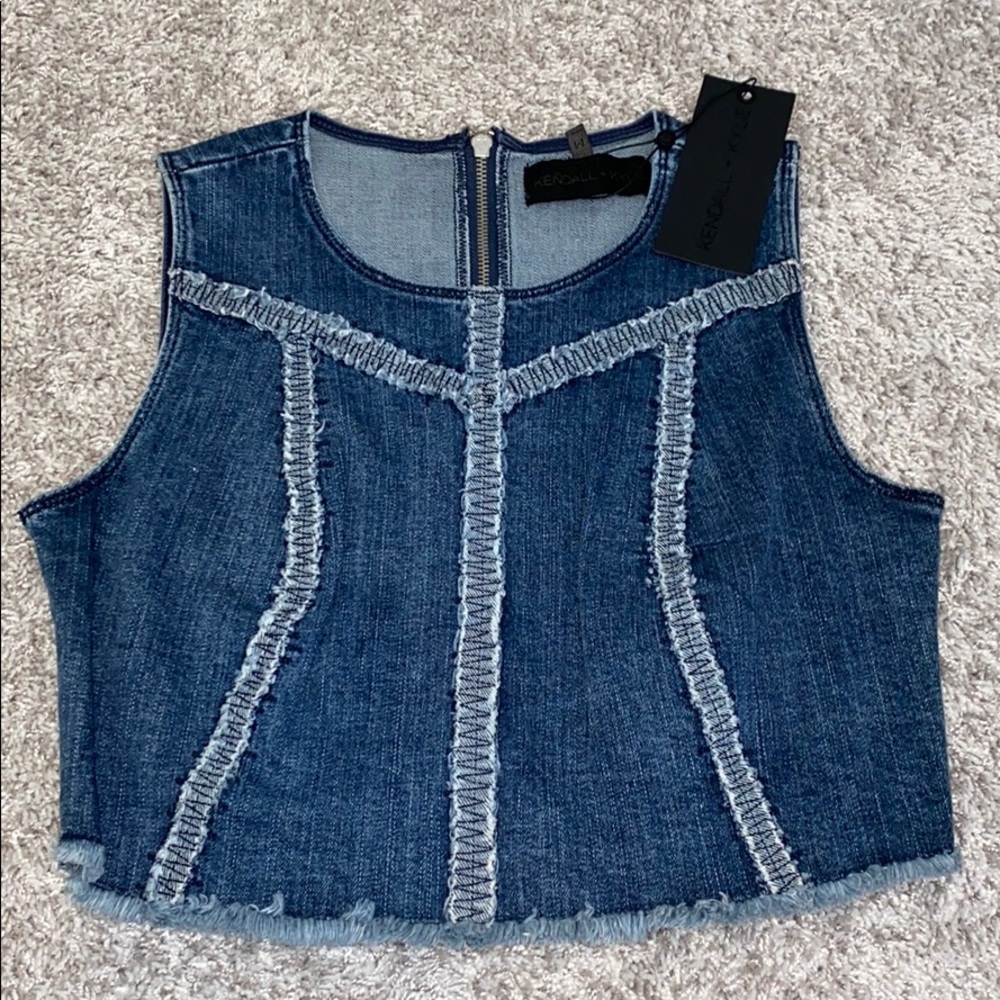 KENDALL + KYLIE Denim muscle tank